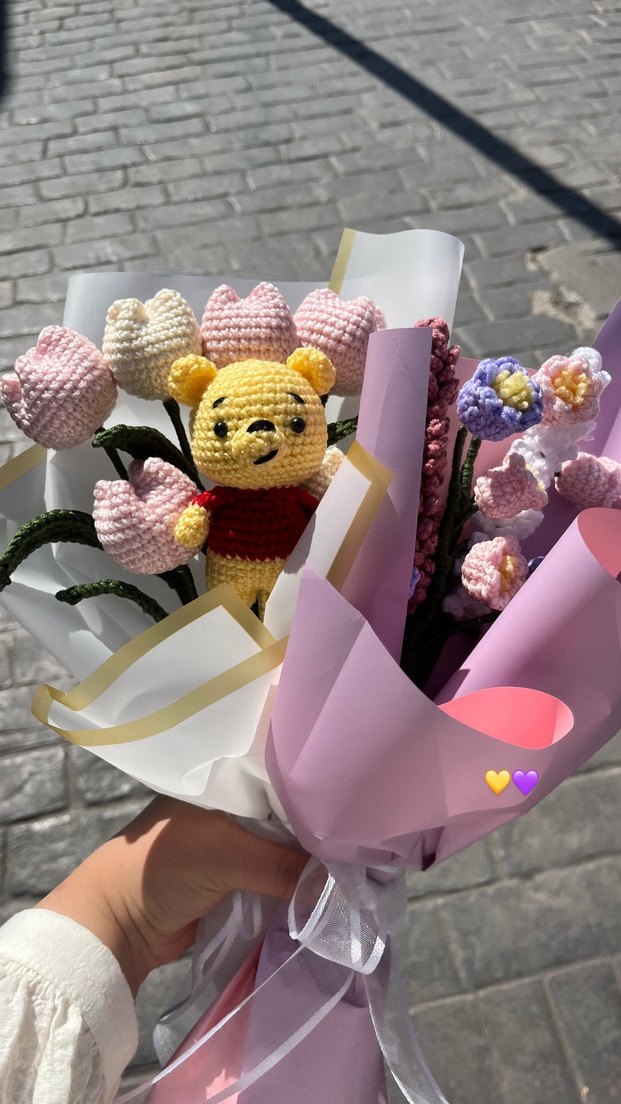 Amigurumi Orgu Cicek Buketi - Görsel 4