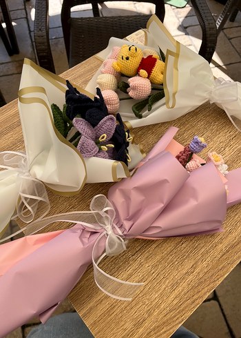 Amigurumi Orgu Lale Cicek Buketi - Görsel 4