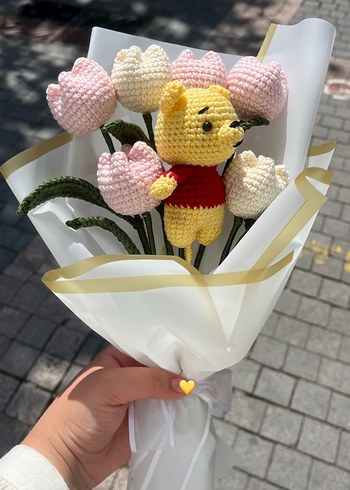 Amigurumi Orgu Lale Cicek Buketi - Görsel 3