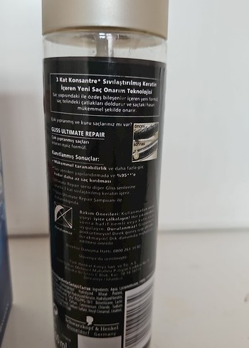 ISANA sac bakim Toniği ve Schwarzkopf gliss sivi sac kremi - Görsel 3