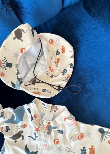 Kısa Kollu Deniz Desenli Bebek  Mayo - Görsel 5