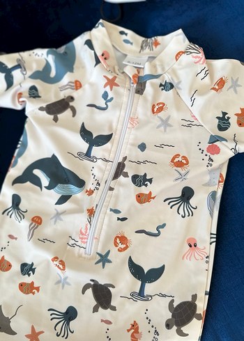 Kısa Kollu Deniz Desenli Bebek  Mayo - Görsel 2