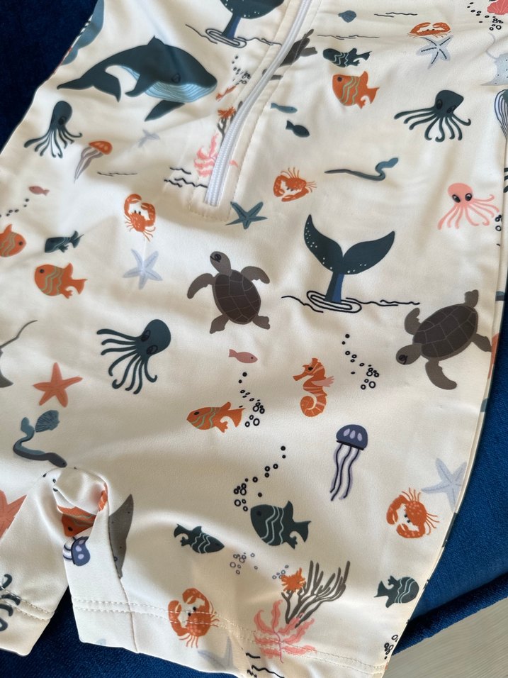 Kısa Kollu Deniz Desenli Bebek  Mayo - Görsel 3