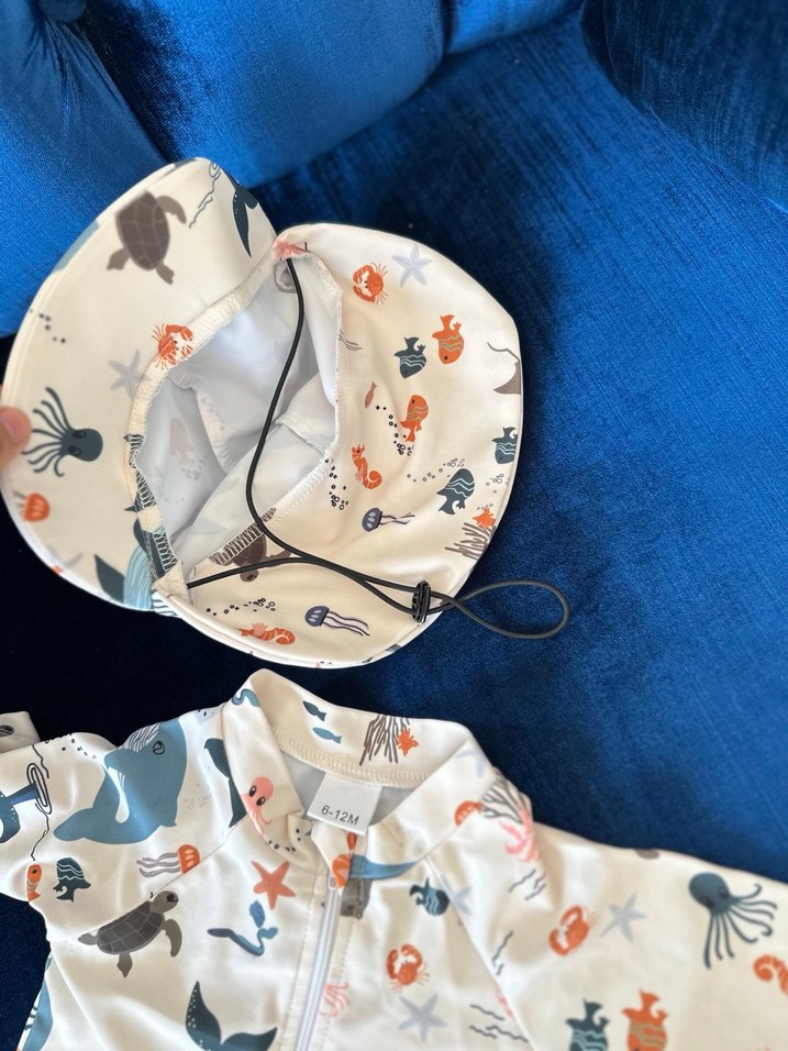 Kısa Kollu Deniz Desenli Bebek  Mayo - Görsel 5