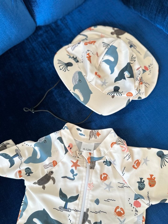 Kısa Kollu Deniz Desenli Bebek  Mayo - Görsel 4