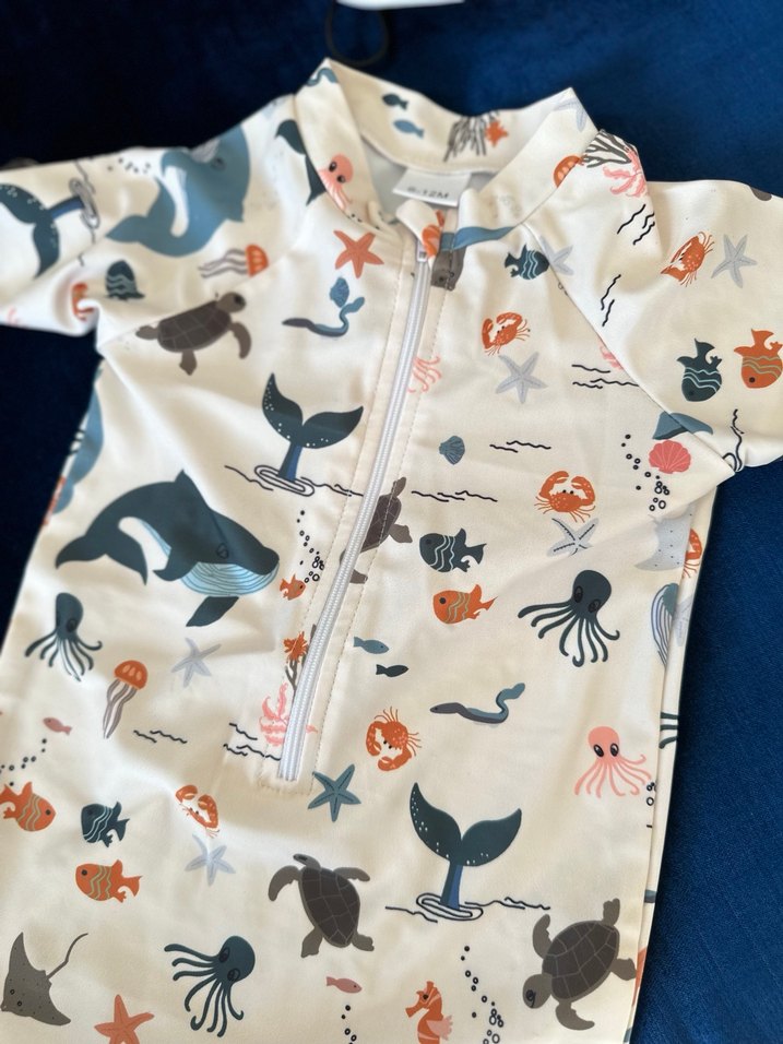 Kısa Kollu Deniz Desenli Bebek  Mayo - Görsel 2