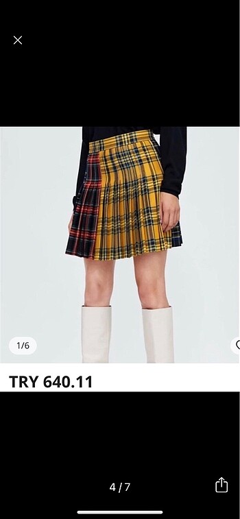 Zara zara ekoseli etek