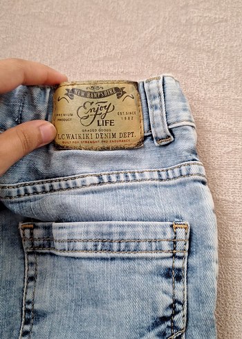6 Yaş Beden Düğmeli Erkek Çocuk Kot Pantolon