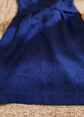 Lacivert Kemerli Midi Örme Elbise - Görsel 2