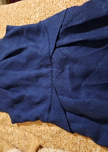 Lacivert Kemerli Midi Örme Elbise - Görsel 3