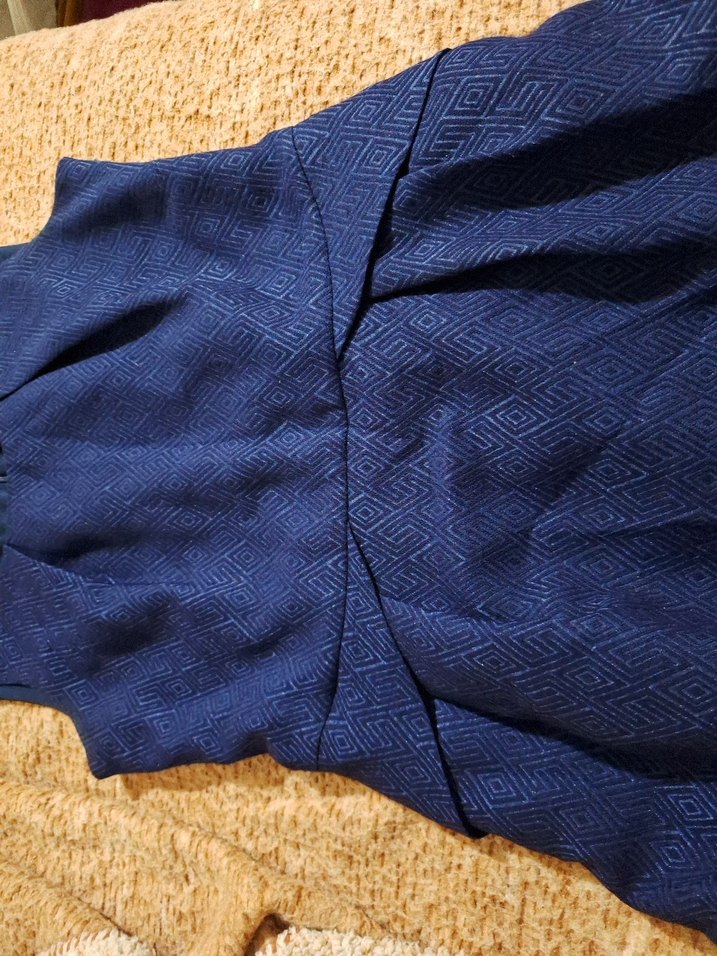 Lacivert Kemerli Midi Örme Elbise - Görsel 3