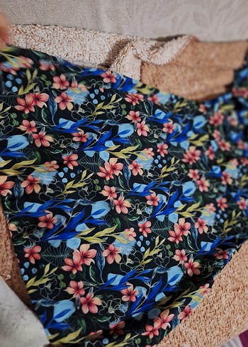 Çiçek Desenli Straplez Mini Bohem Elbise - Görsel 2