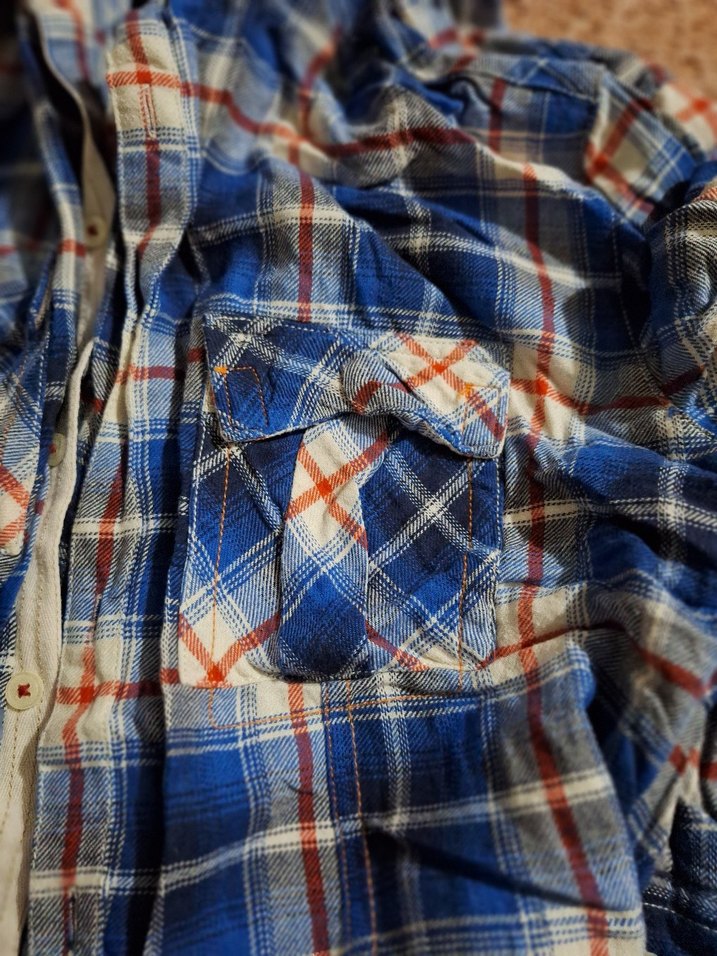 Mavi Batik Desenli Düğmeli Kadın Gömlek - Görsel 3