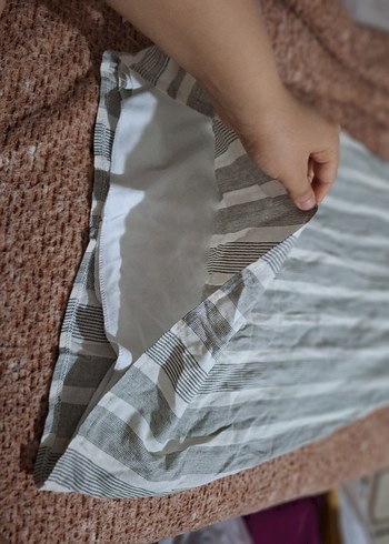 Gri Keten Uzun Kolsuz Bohem Elbise - Görsel 2