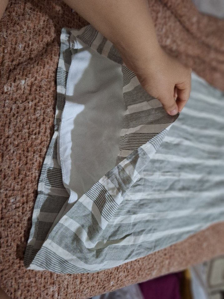 Gri Keten Uzun Kolsuz Bohem Elbise - Görsel 2