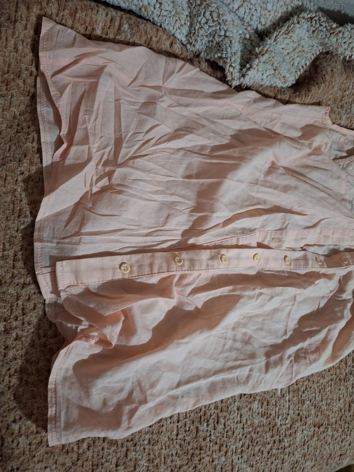 Bej Keten Düğmeli Bohem Kolsuz Gömlek - Görsel 2