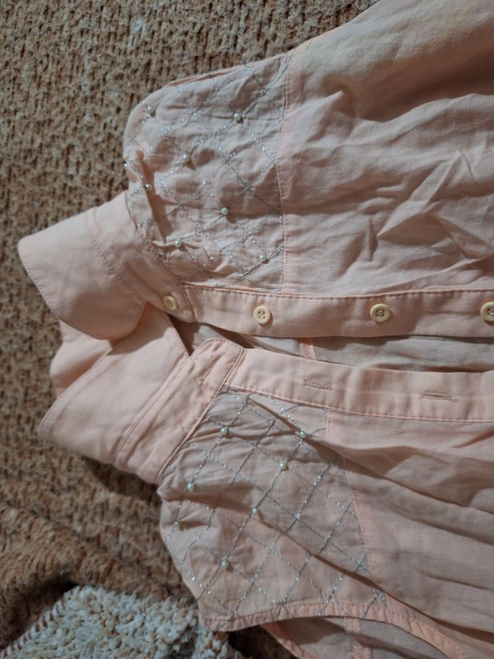 Bej Keten Düğmeli Bohem Kolsuz Gömlek - Görsel 3