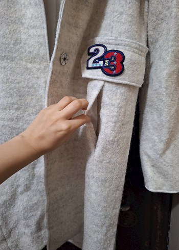 Nakışlı Beyaz Midi Kadın Palto - Görsel 3