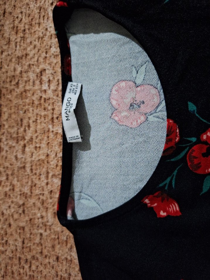 Kırmızı Çiçek Desenli Bohem Midi Elbise - Görsel 3