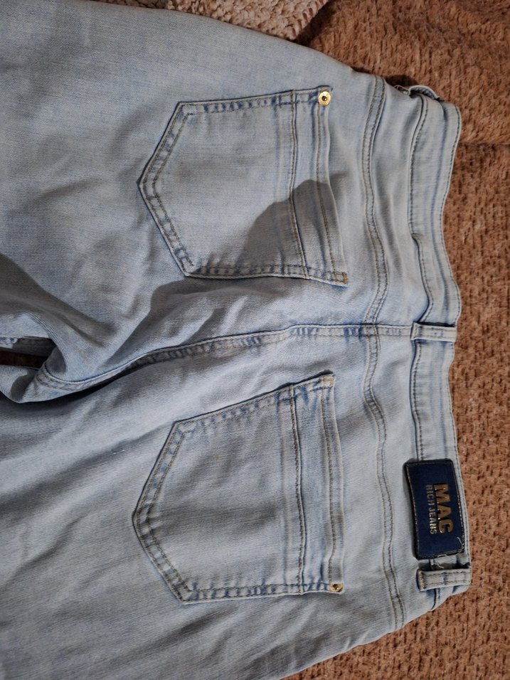 Kadın Bej Midi Bol Kesim Kot Pantolon - Görsel 5