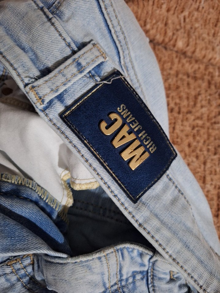 Kadın Bej Midi Bol Kesim Kot Pantolon - Görsel 3