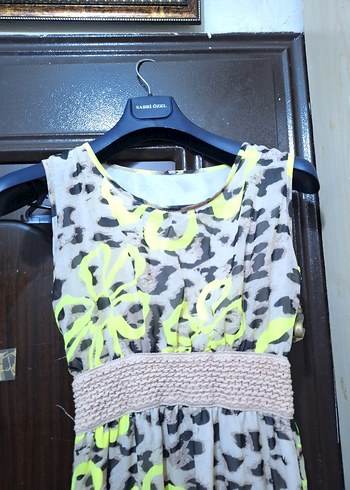 Renkli Desenli Uzun Kadın Elbise - Görsel 3