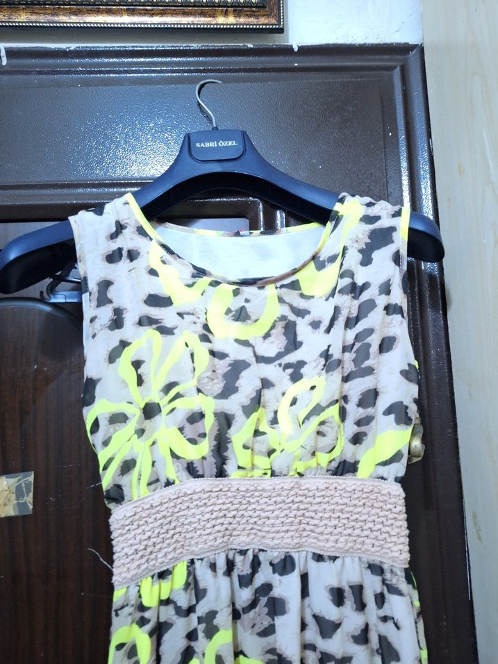 Renkli Desenli Uzun Kadın Elbise - Görsel 3