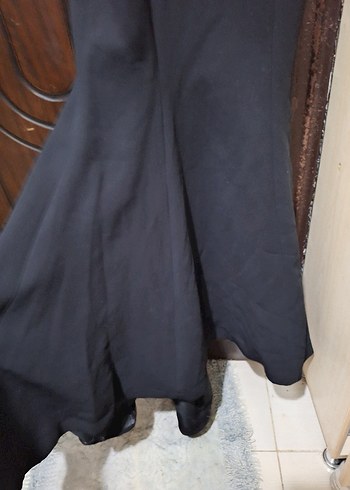 Siyah Uzun Abiye Elbise Kemer Detaylı - Görsel 3