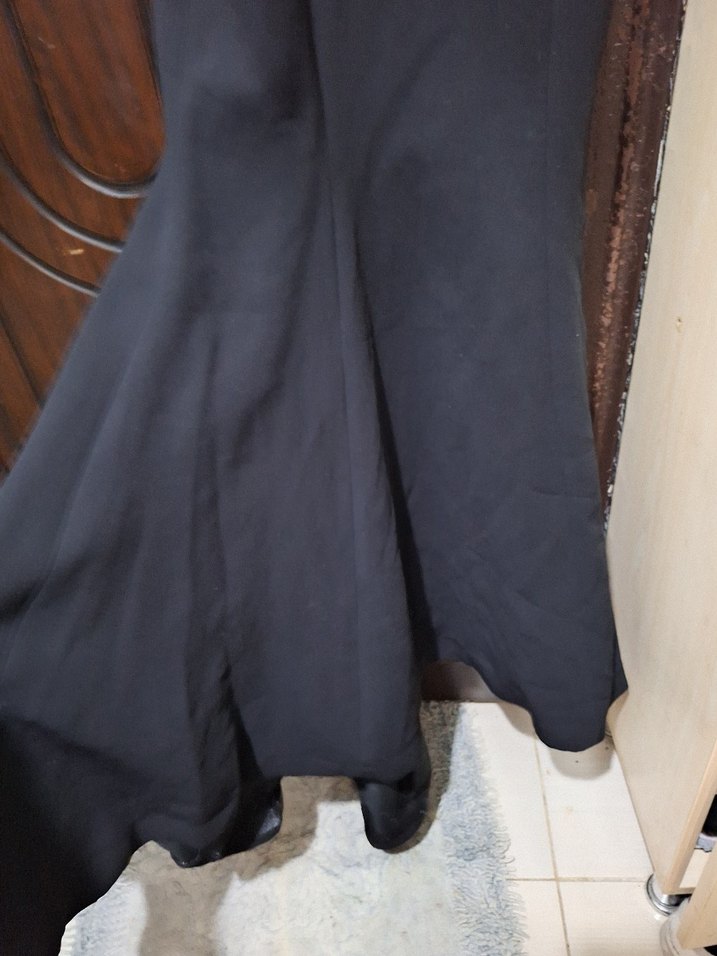 Siyah Uzun Abiye Elbise Kemer Detaylı - Görsel 3