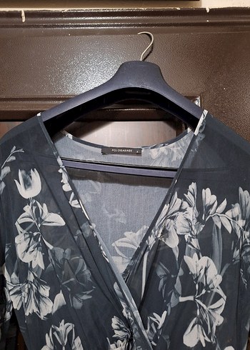 Gri Bohem Uzun V Yaka Elbise - Görsel 5