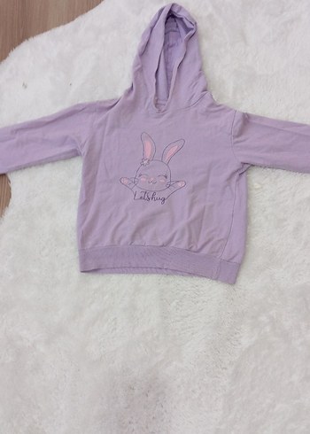 LC Waikiki Kız Çocuk Mor Kısa Kollu Sweatshirt