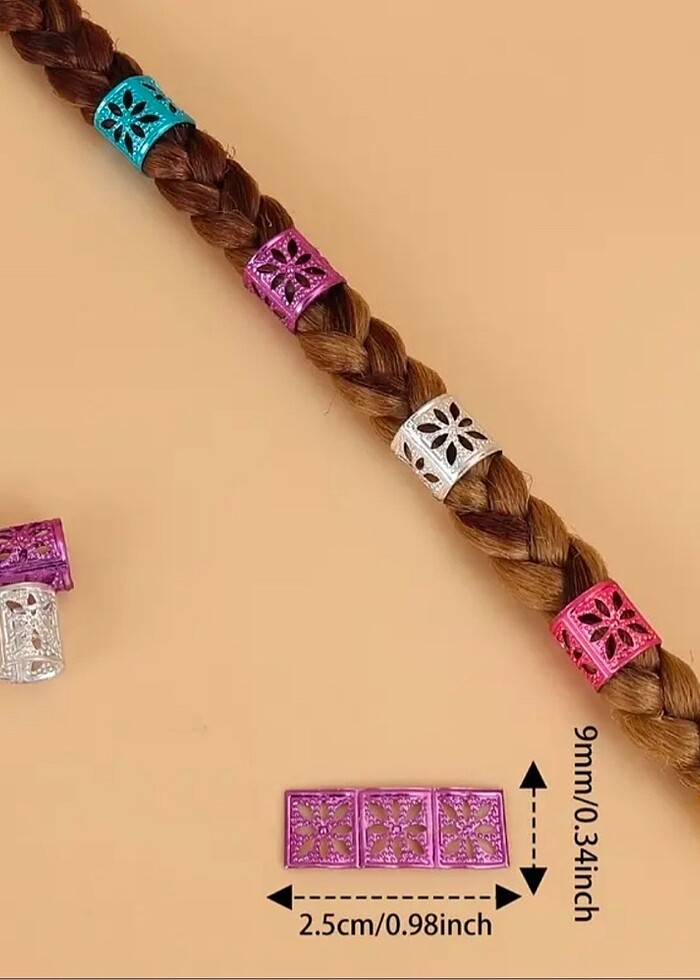 20 Adet Rastgele Renk Saç Örgüsü Klipsleri - Görsel 2