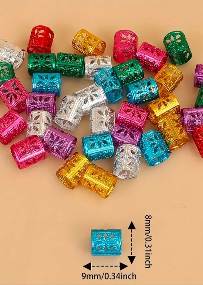 20 Adet Rastgele Renk Saç Örgüsü Klipsleri - Görsel 3