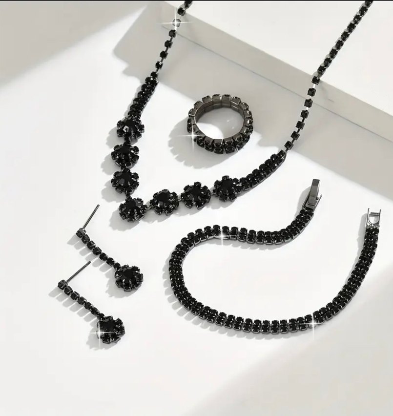 Siyah Kadın Mücevher Seti - Görsel 2