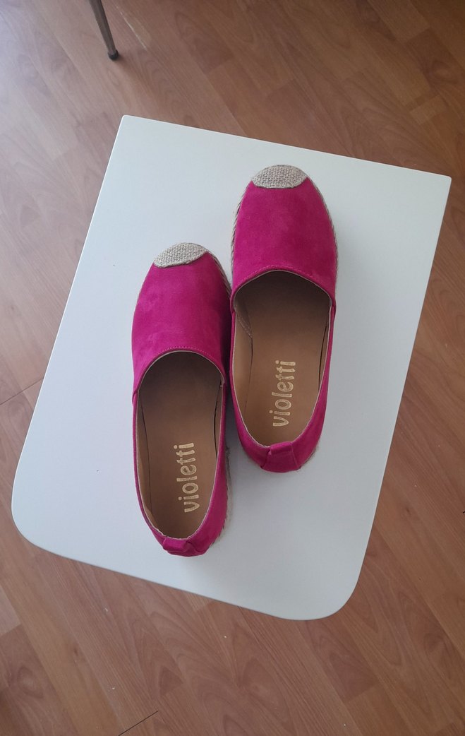 Pembe Süet Dolgu Topuk Espadril - Görsel 3