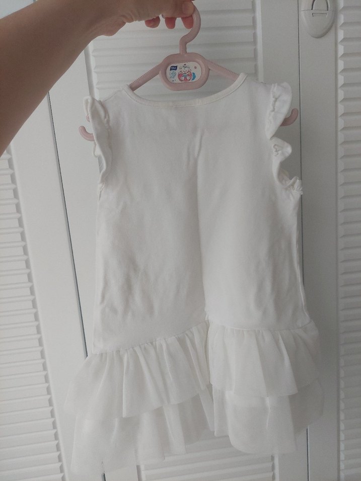Kız Çocuk Beyaz Fırfırlı Elbise - Görsel 2