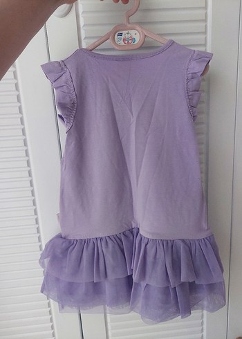 Kız Çocuk Mor Fırfırlı Kolsuz Elbise - Görsel 2