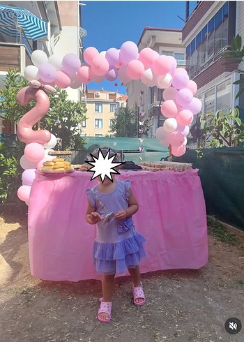 Kız Çocuk Mor Fırfırlı Kolsuz Elbise - Görsel 3