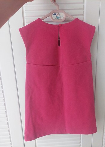 Kız Çocuk Pembe Fiyonklu Kolsuz Elbise - Görsel 2