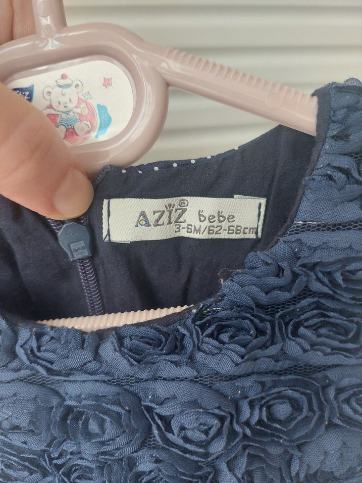 Kız Çocuk Lacivert Kolsuz Elbise - Görsel 3