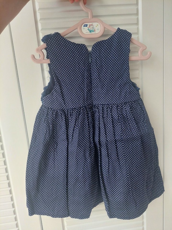 Kız Çocuk Lacivert Kolsuz Elbise - Görsel 2