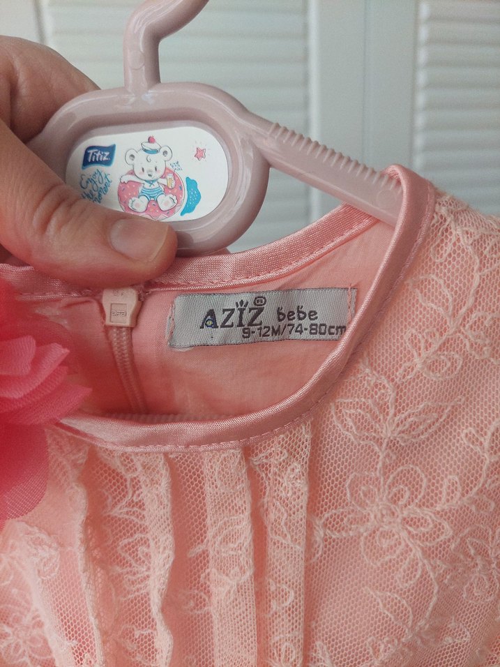 Kız Çocuk Pembe Dantelli Elbise - Görsel 4