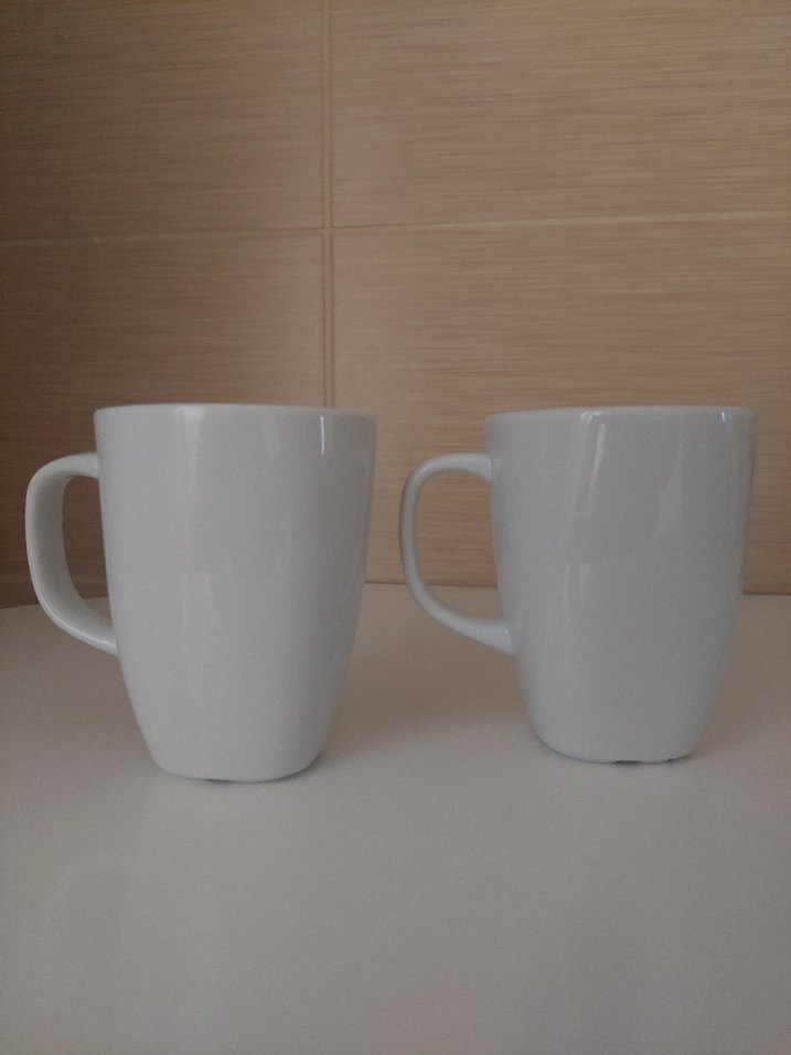 Beyaz Çift Kupa Seti, Kalp Desenli - Görsel 2