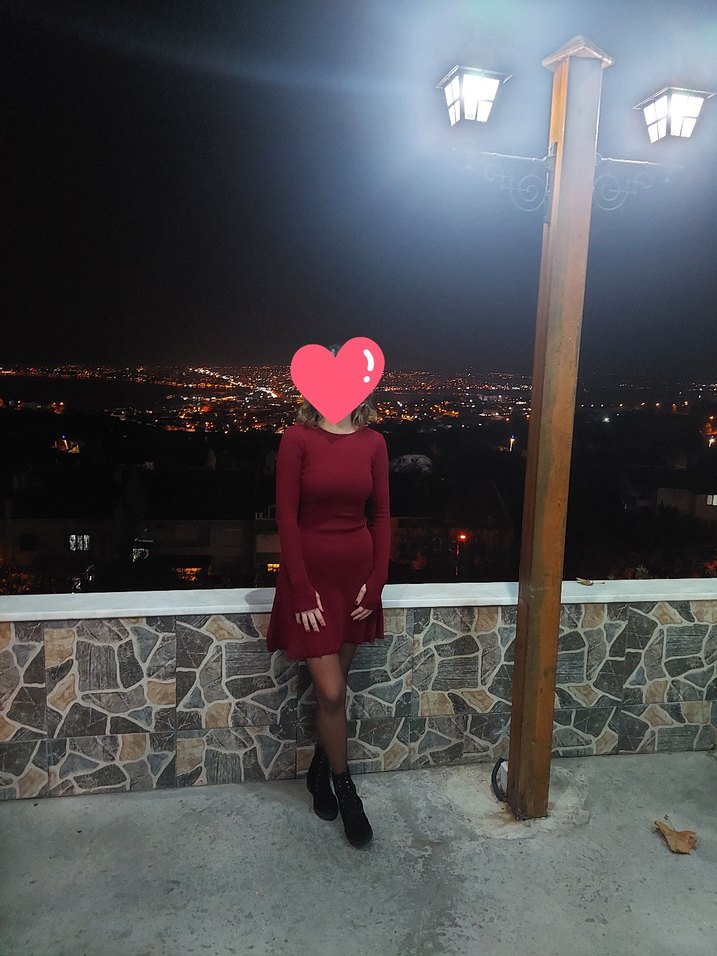 Bordo  Uzun Kollu Triko Elbise - Görsel 4