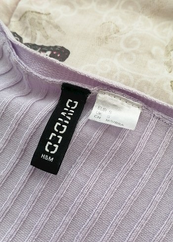 H&M Düğmeli Mor Triko Hırka