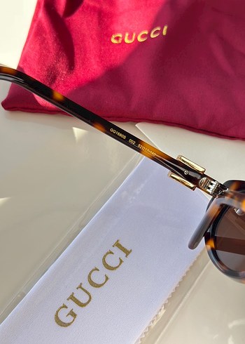 Gucci Parlak Kahverengi Kadın Güneş Gözlüğü - Görsel 6