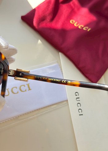 Gucci Parlak Kahverengi Kadın Güneş Gözlüğü - Görsel 7