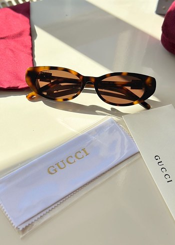 Gucci Parlak Kahverengi Kadın Güneş Gözlüğü - Görsel 2