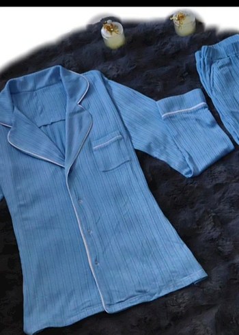 Penti Mavi Kısa Kollu Midi Kadın Pijama Takımı