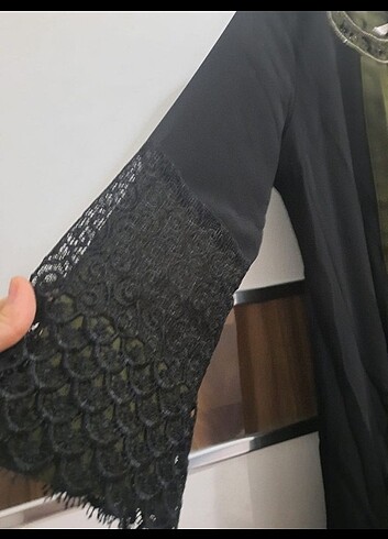 Haki Yeşil Uzun elbise - Görsel 3